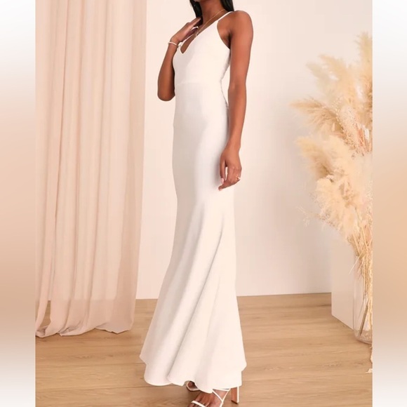 Lulus Infinite Glory White Maxi Dress size Large NWT - Picture 2 of 13